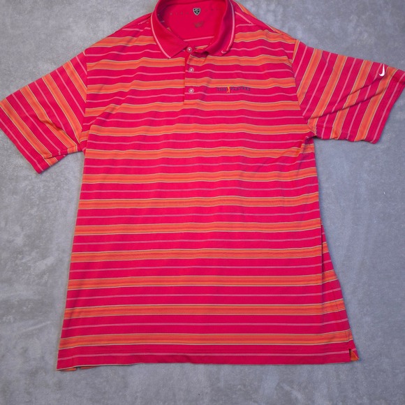 Nike Other - Nike Golf Polo Shirt Men' XL Red Orange Striped The Players Championship Fit Dry